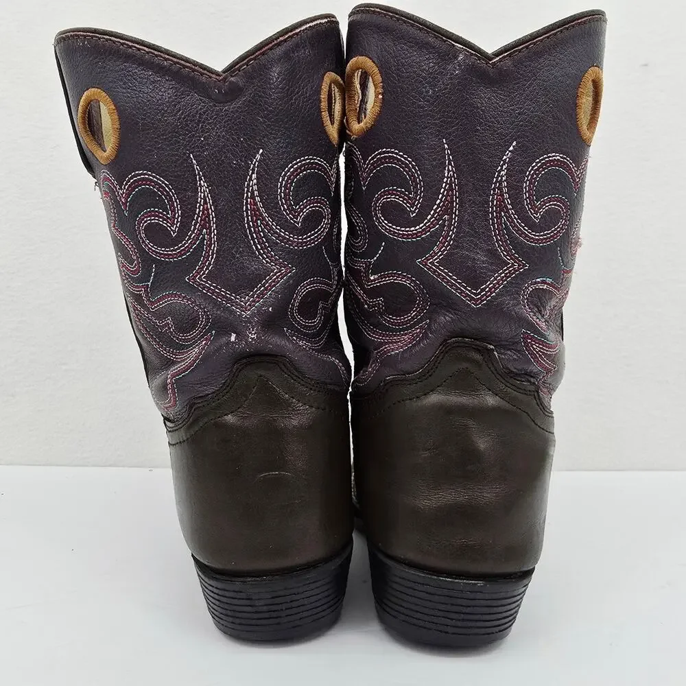 Smoky Mountain Girl's Western Cowgirl Boots Purple Brown 6.5